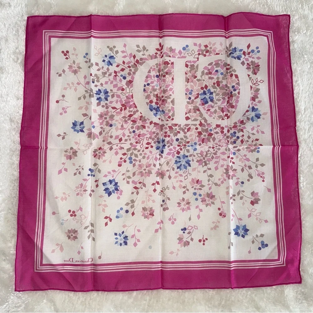 Dior Pink Floral Handkerchief